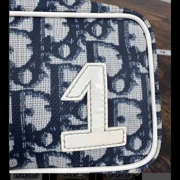 Christian Dior Trotter No. 1 Navy & White Cosmetic Pouch Bag (CDXX125) - Picture 11 of 15